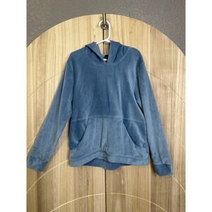 All In Motion Kids Hoodie Blue Ribbed‎ Velour Pullover Long Sleeve Size L 10 12